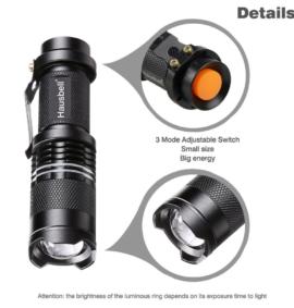 Defensive Flashlight with high-low-strobe